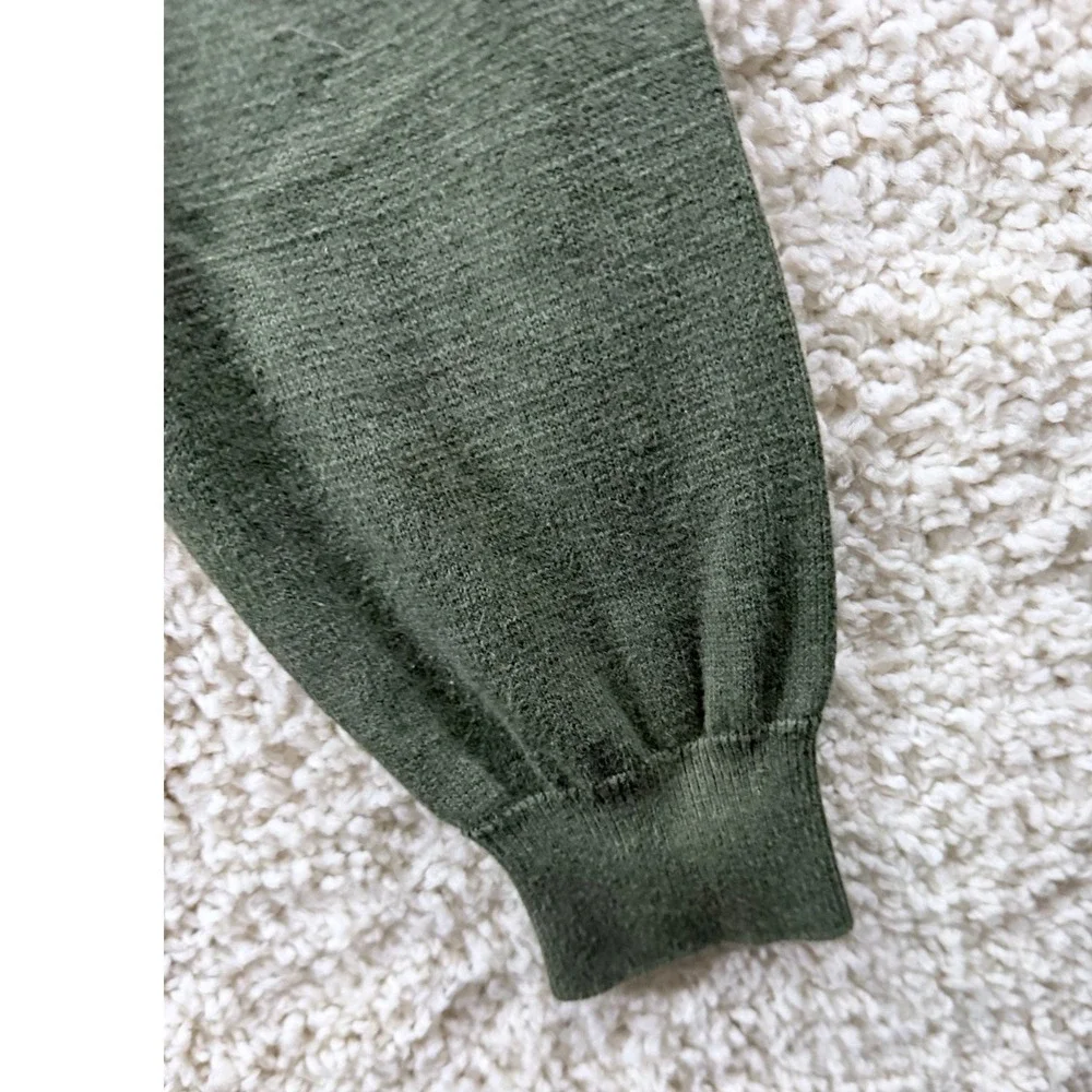 Lyle & Scott Scotland Mens Green Combed Cotton Textured Crewneck Sweater Size M
